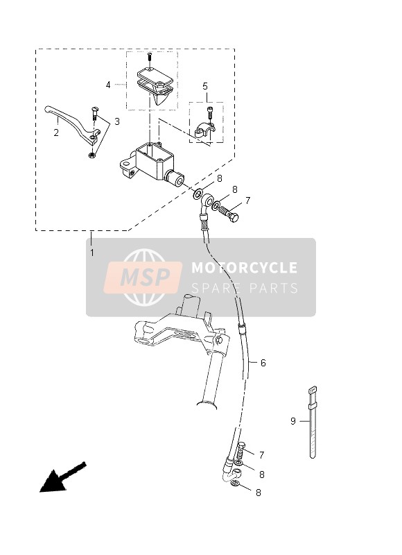 Yamaha EW50N 2013 Cilindro maestro delantero para un 2013 Yamaha EW50N